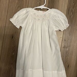 White Smocked Baby Dress